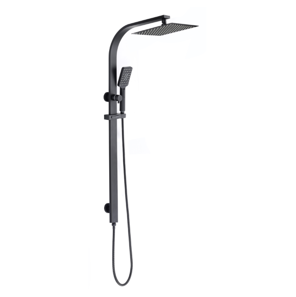 Watermark Black Wall-Mounted Bathroom Shower System with Rain Shower Set