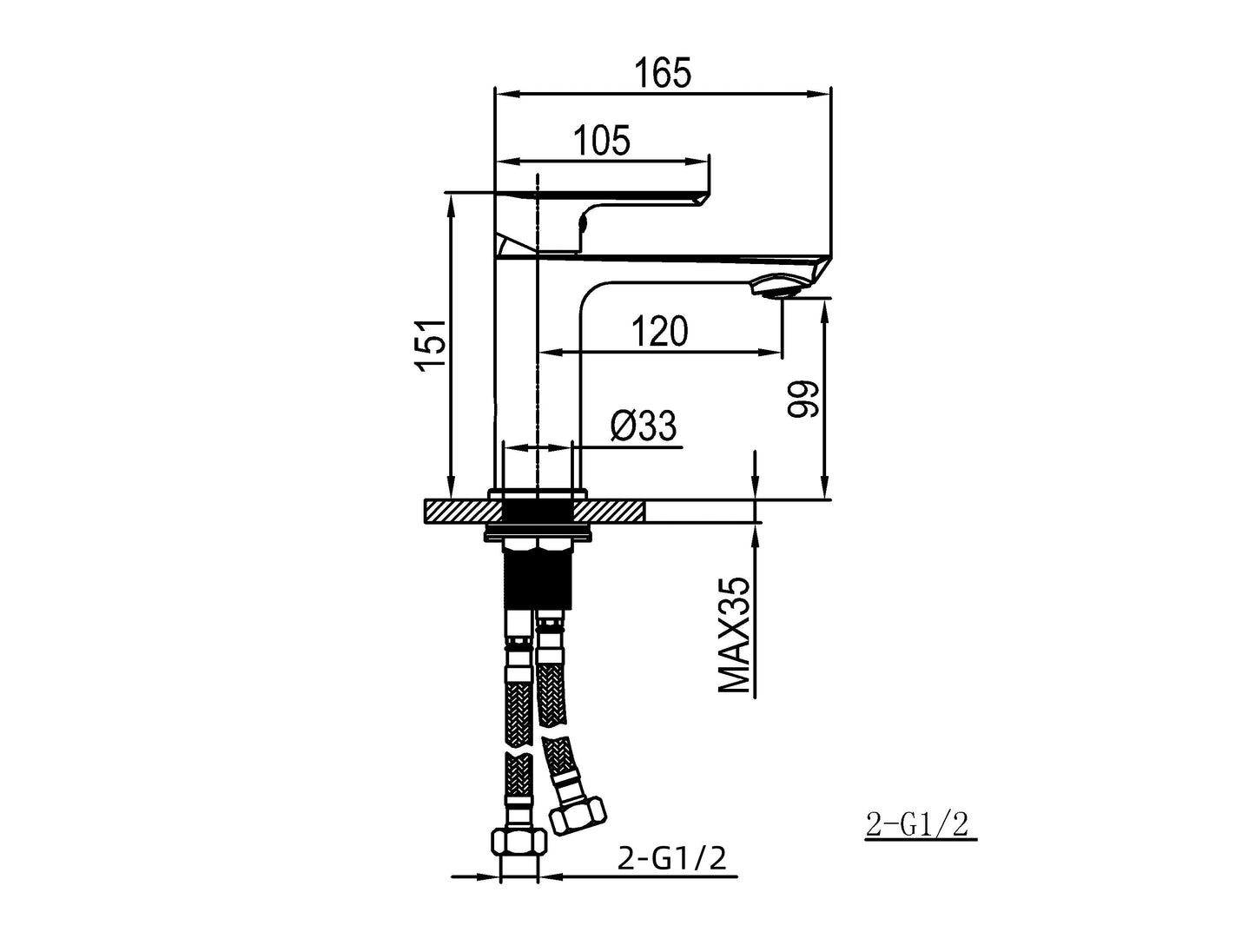 Elegant Wash Bath Faucet Matt Black