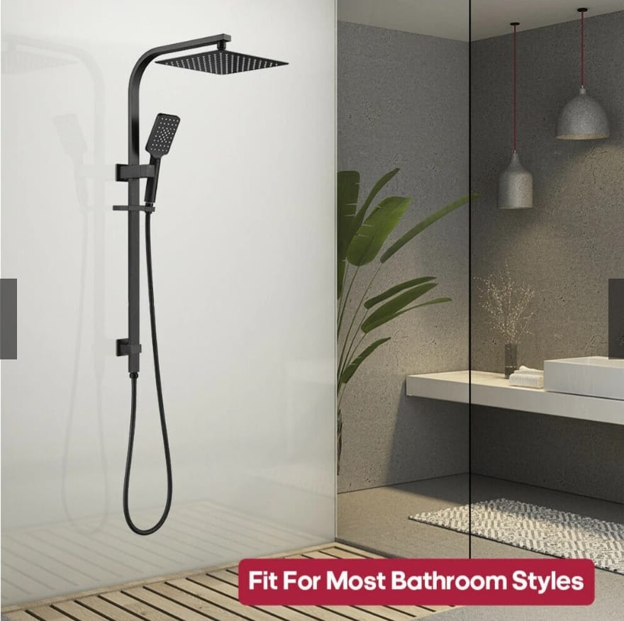 Watermark Black Wall-Mounted Bathroom Shower System with Rain Shower Set